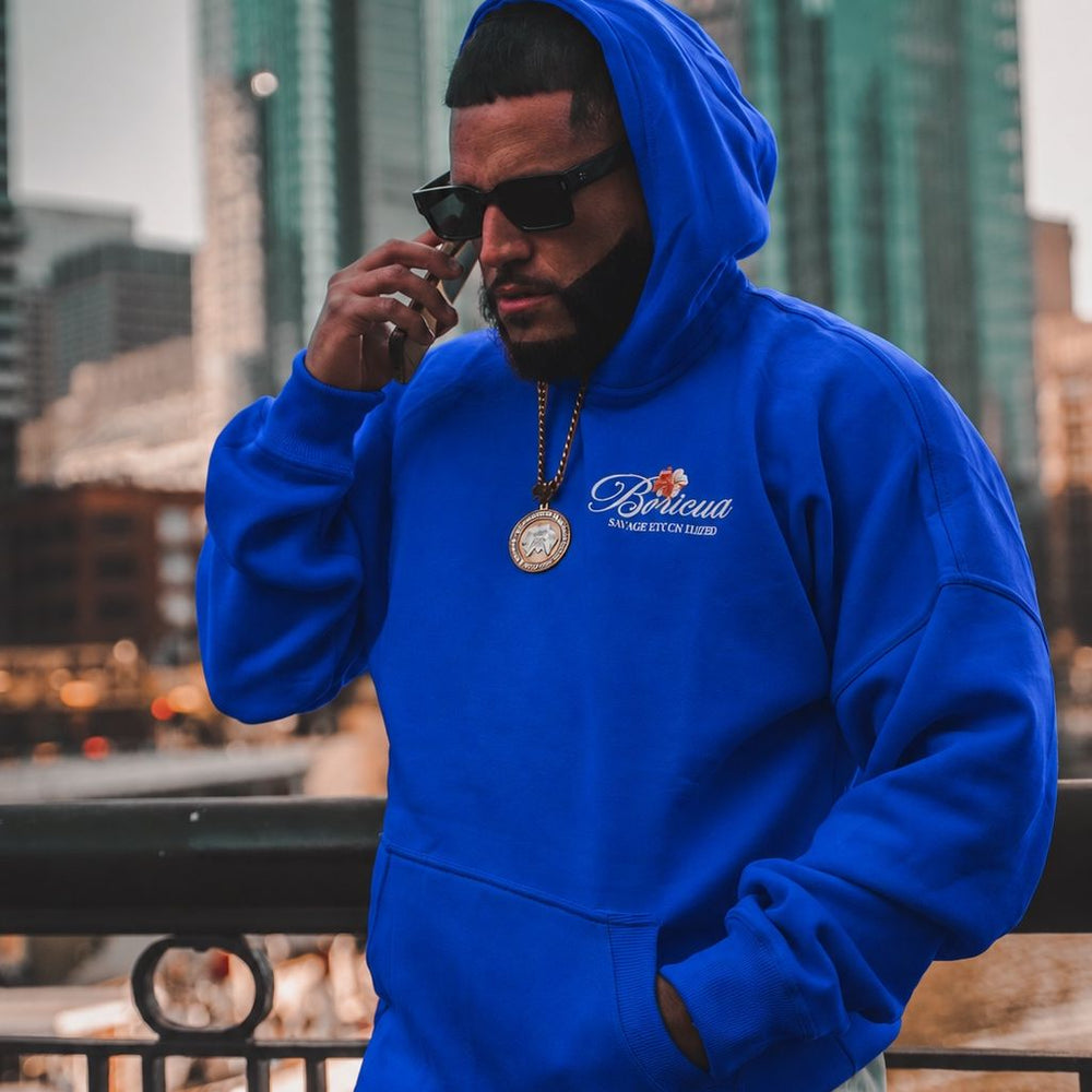 Boricua Edición Limitada royal blue hoodie