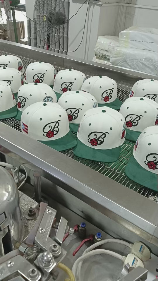 B  Corduroy Hat -green &amp; white
