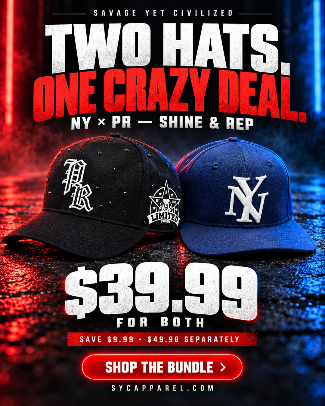 Two hats one crazy deal NY x PR bundle $39.99