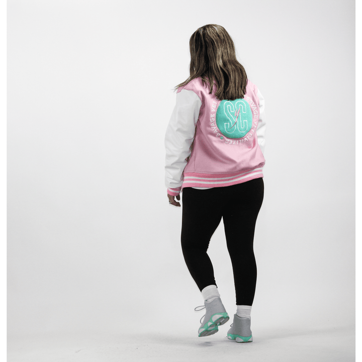 WOMEN VARISTY JACKET - "COTTON CANDY" - Savage Yet Civilized Apparel  Perfect for Thanksgiving Day 2023 Perfect for Cyber Monday 2023