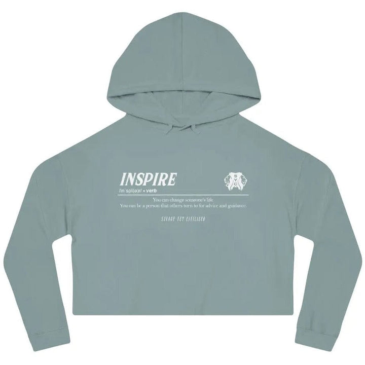 INSPIRE- Womens Cropped Hooded Sweatshirt Printify