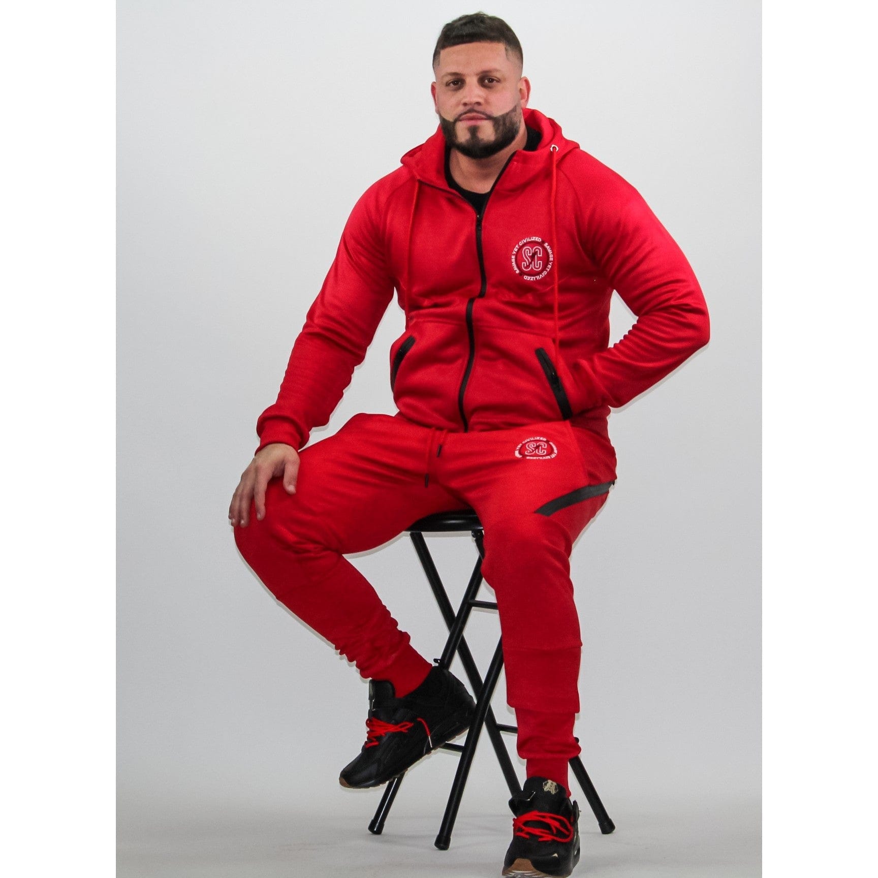 Red deals jogger suit